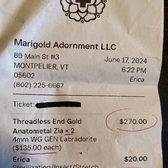 Anatometal “Zia” End 4mm White gold & labradorite - Picture 7 of 7